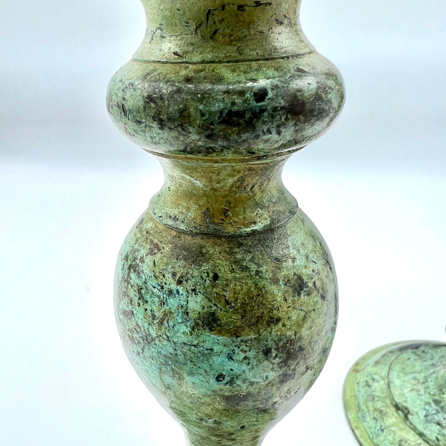 Patina Brass Candlestick Holders