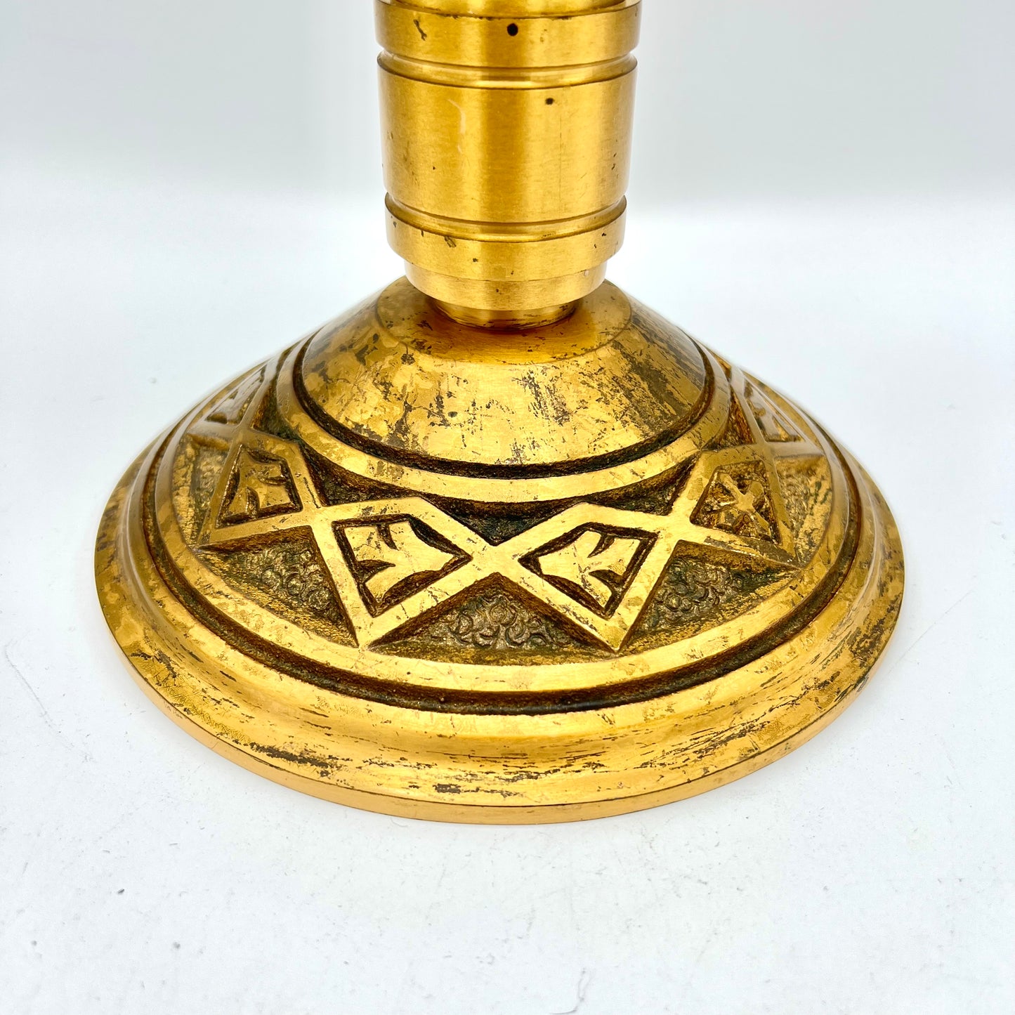 1930's Antique Altar Brass Candelabra - Adjustable 21" Church Altar 7 Light Candlestick Holder