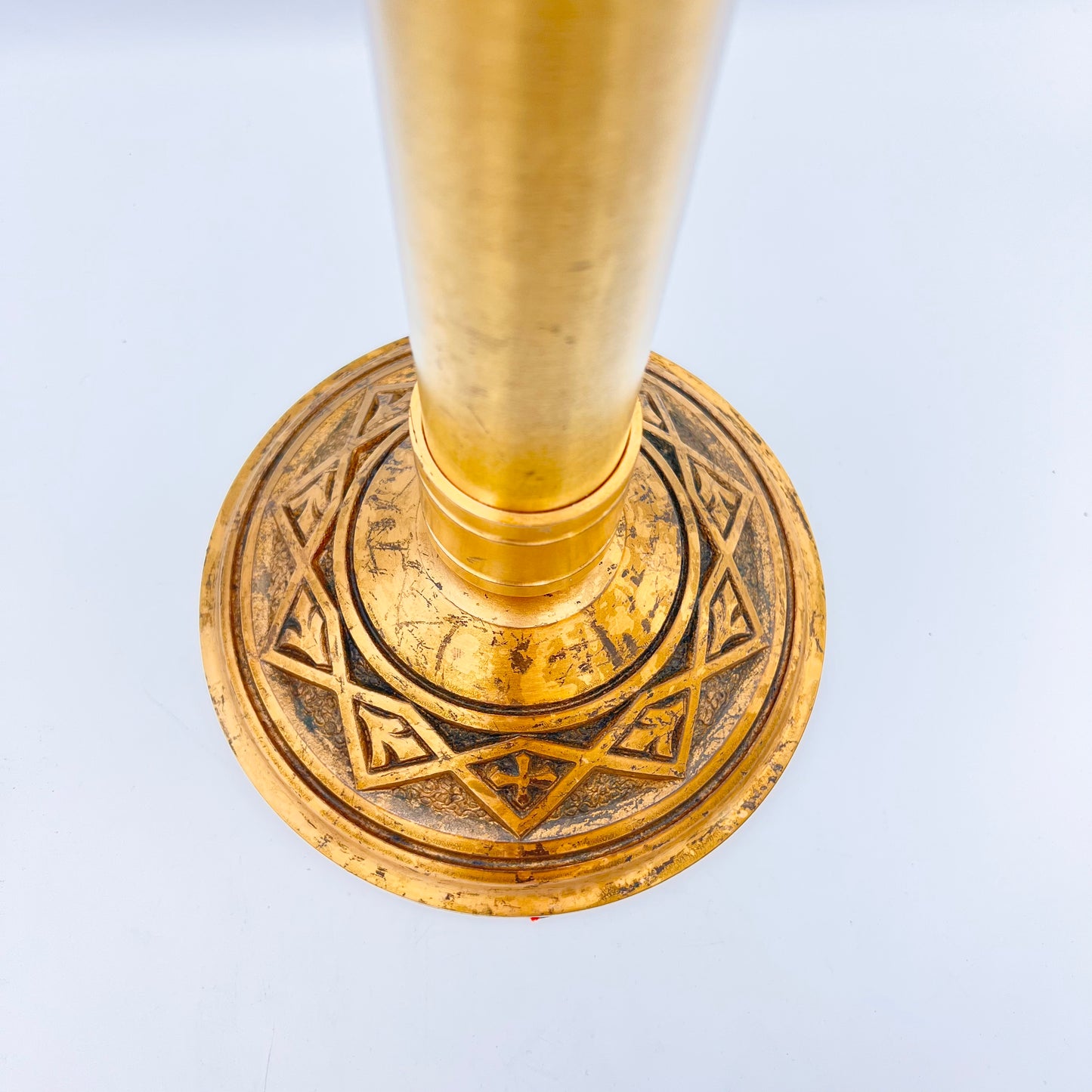 1930's Antique Altar Brass Candelabra - Adjustable 21" Church Altar 7 Light Candlestick Holder