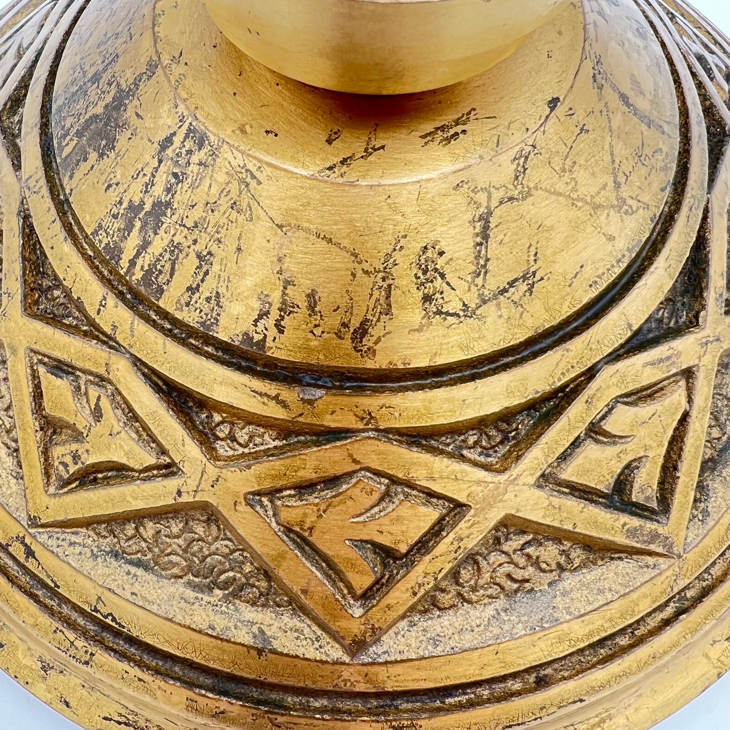 1930's Antique Altar Brass Candelabra - Adjustable 21" Church Altar 7 Light Candlestick Holder