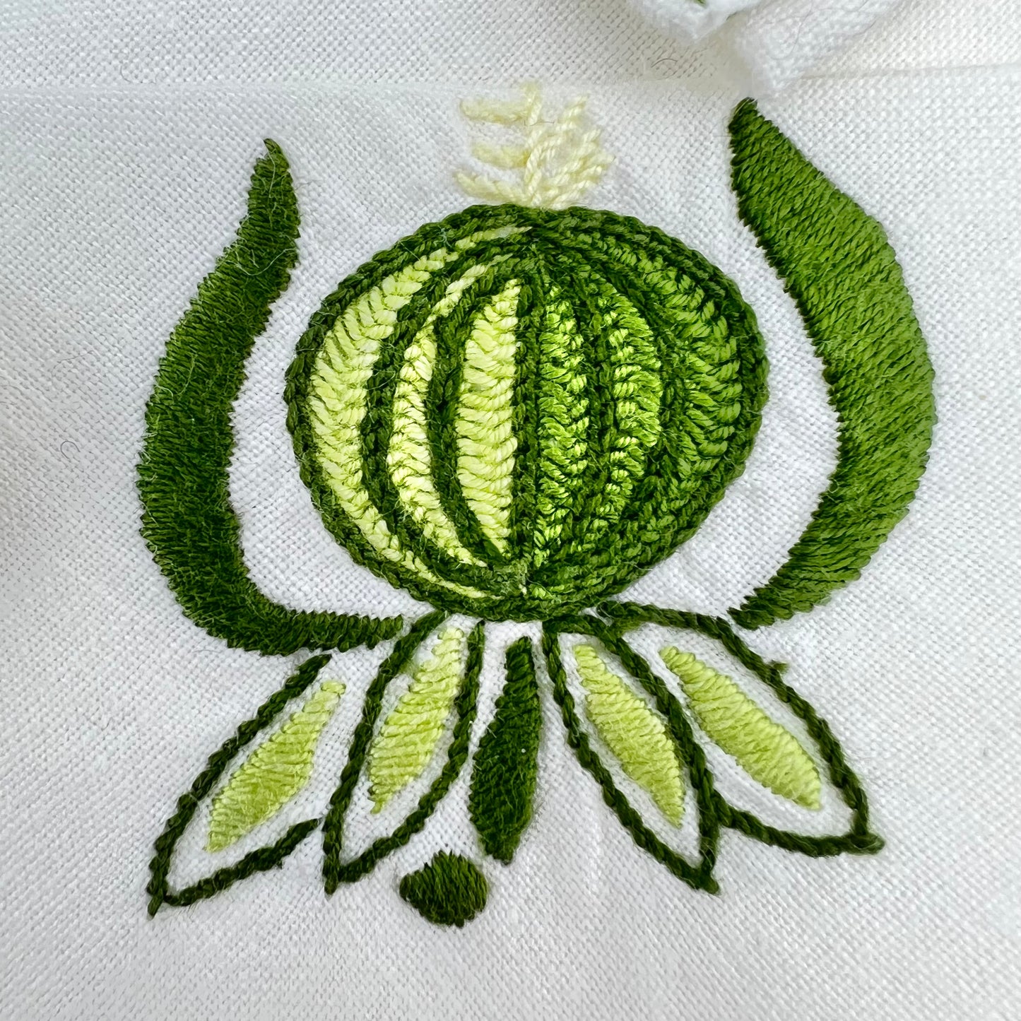 Vintage Hand-Embroidered Cocktail Napkin Set of 8