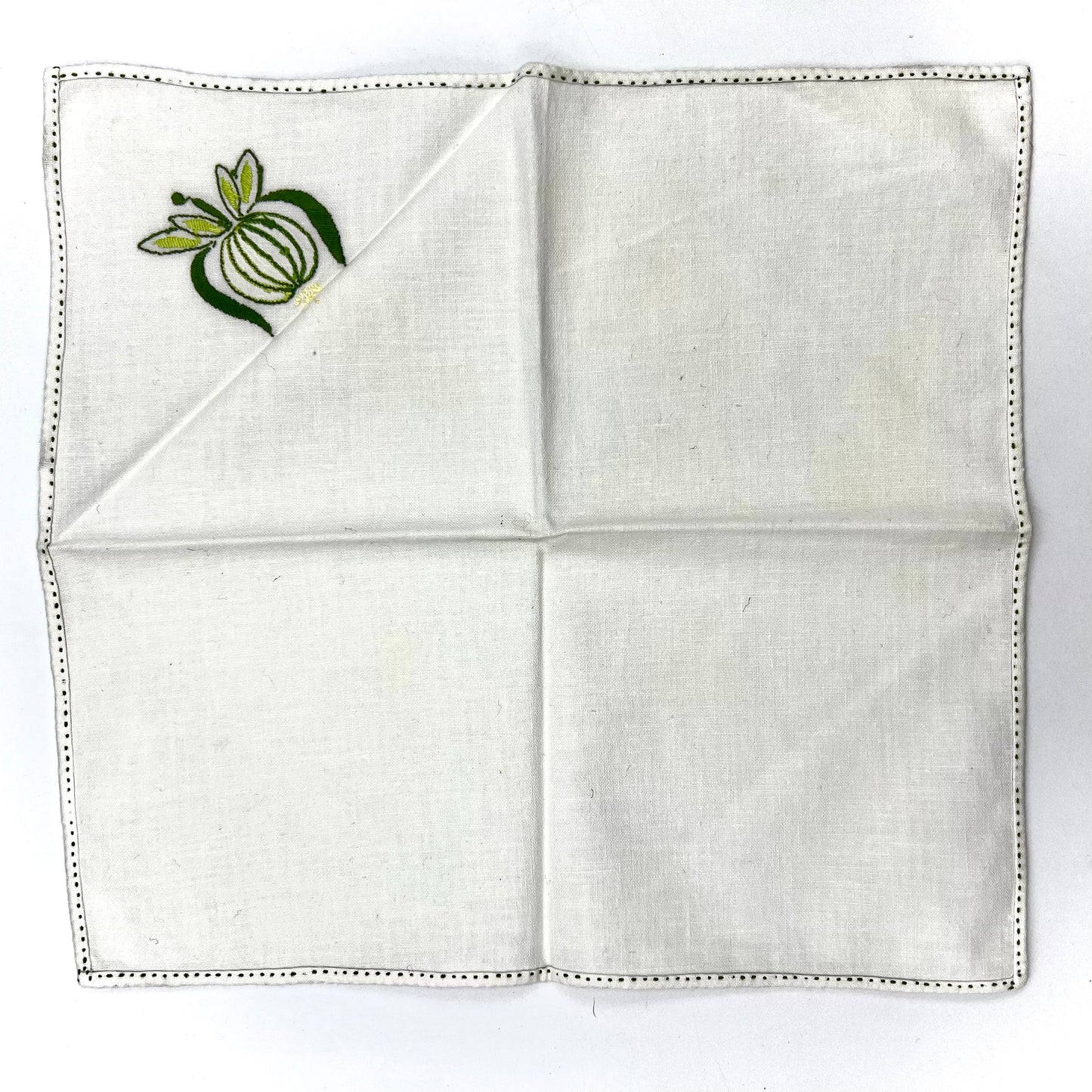 Vintage Hand-Embroidered Cocktail Napkin Set of 8
