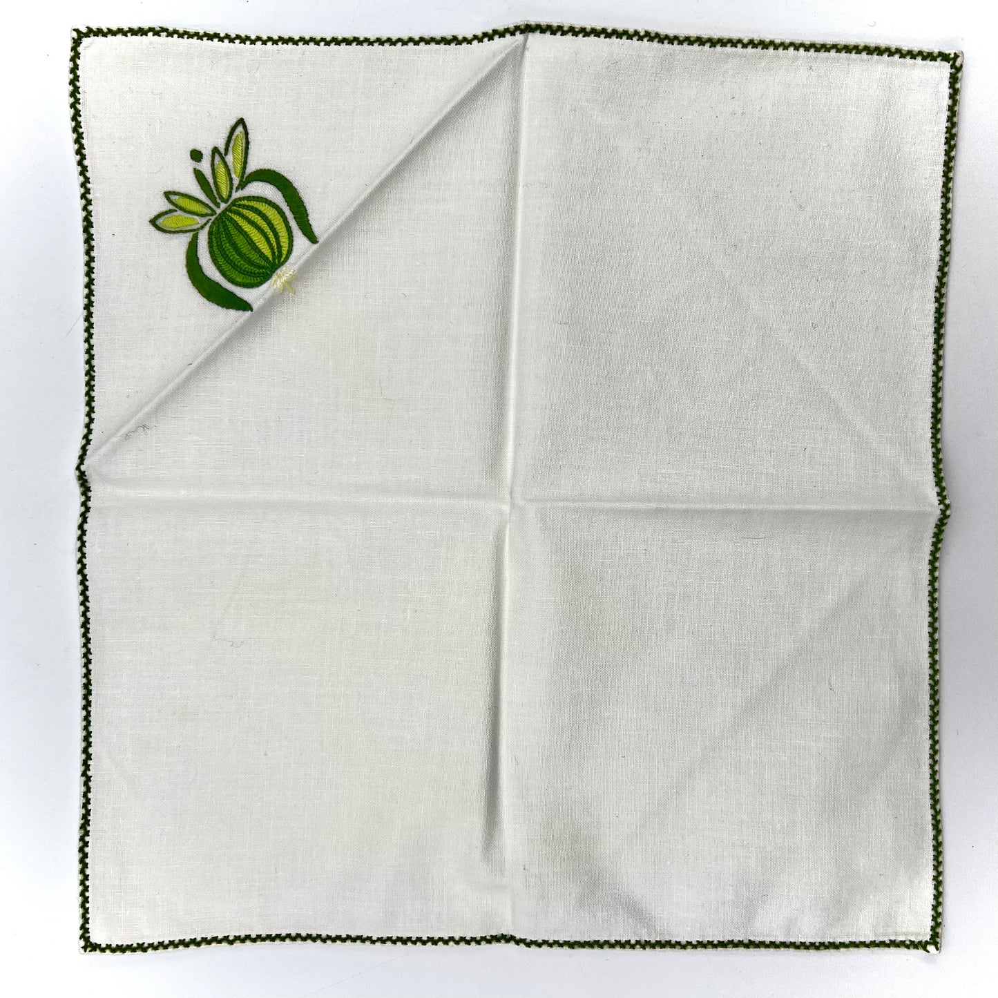 Vintage Hand-Embroidered Cocktail Napkin Set of 8