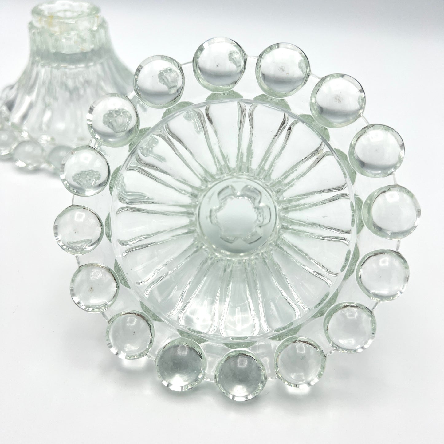 Vintage 1960s Boopie Bubble Glass Candlestick Holder Set