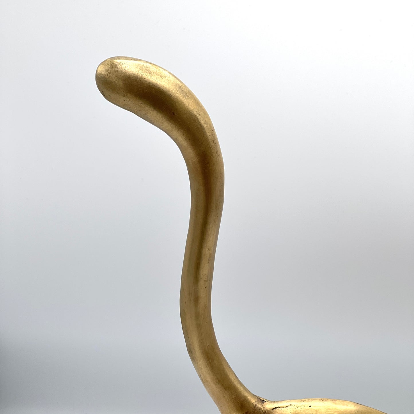 Vintage Large Mid Century 1950s Brass Crouching Cat / Feline Figure