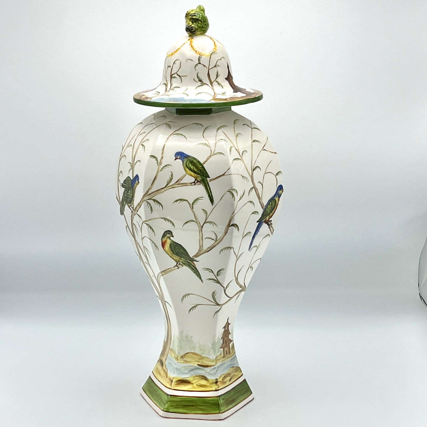 Vintage Jeanne Reeds Porcelain Decorative White Jar With Birds
