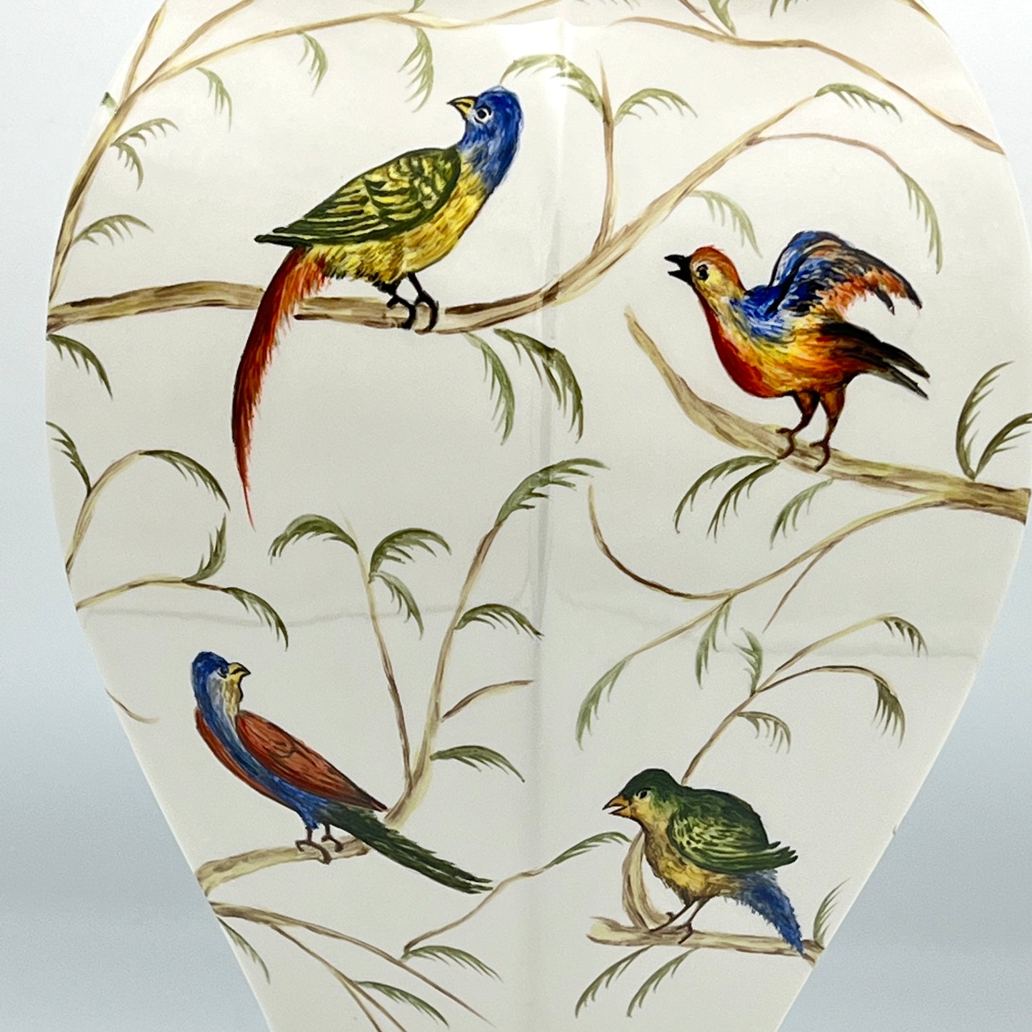 Vintage Jeanne Reeds Porcelain Decorative White Jar With Birds