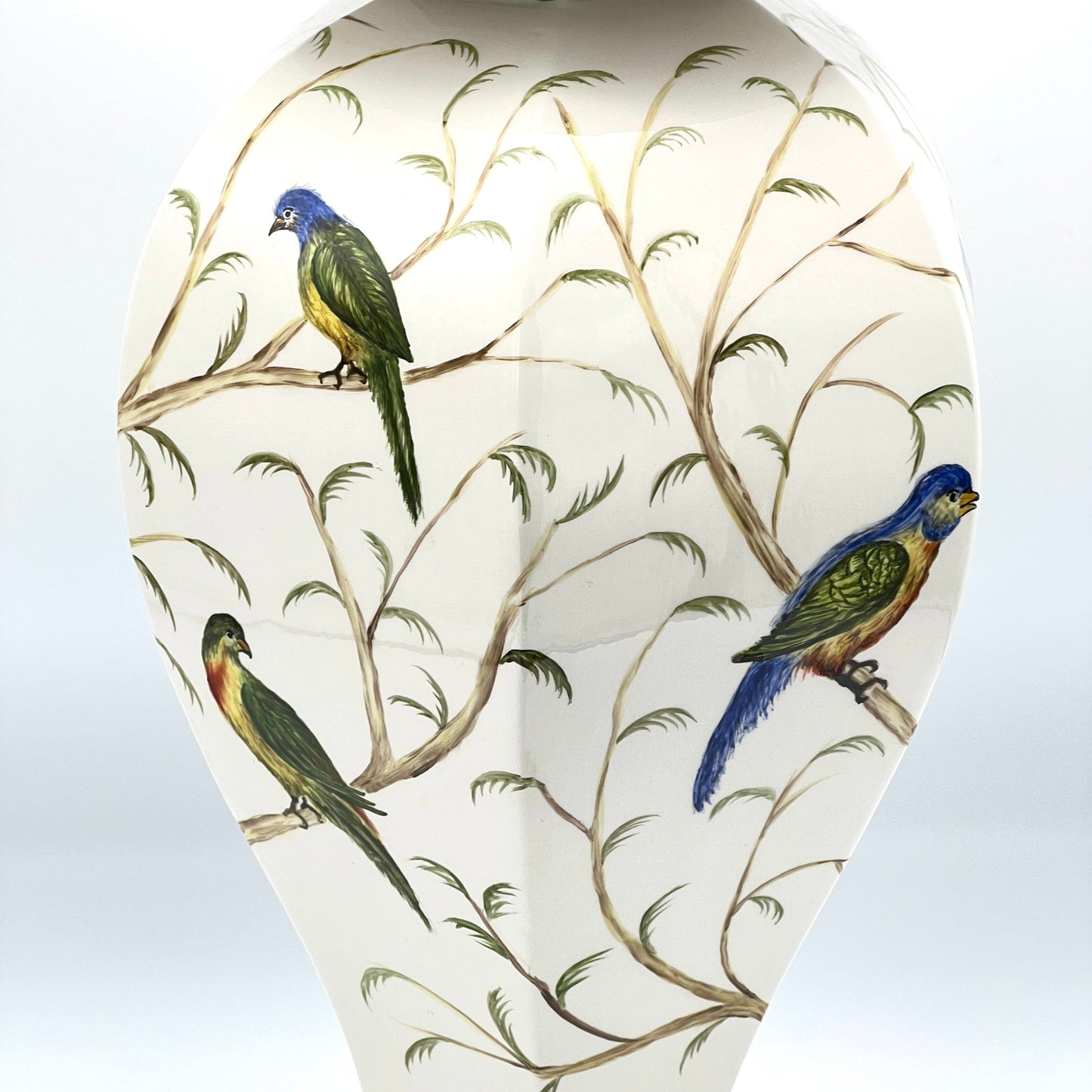 Vintage Jeanne Reeds Porcelain Decorative White Jar With Birds