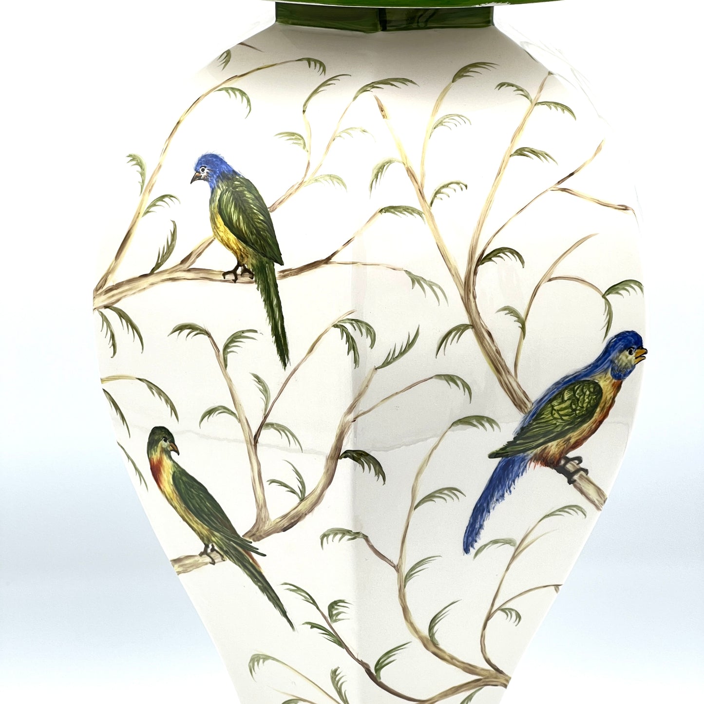 Vintage Jeanne Reeds Porcelain Decorative White Jar With Birds