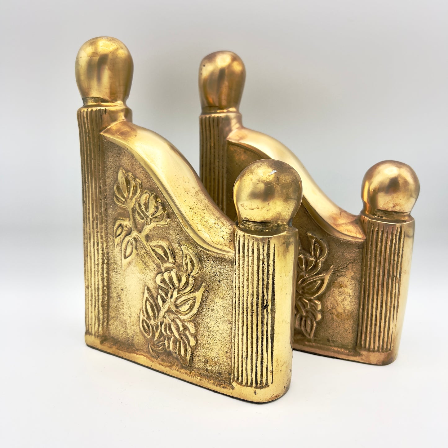 Art Nouveau Brass Bookends