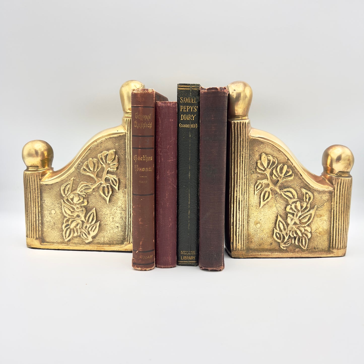 Art Nouveau Brass Bookends