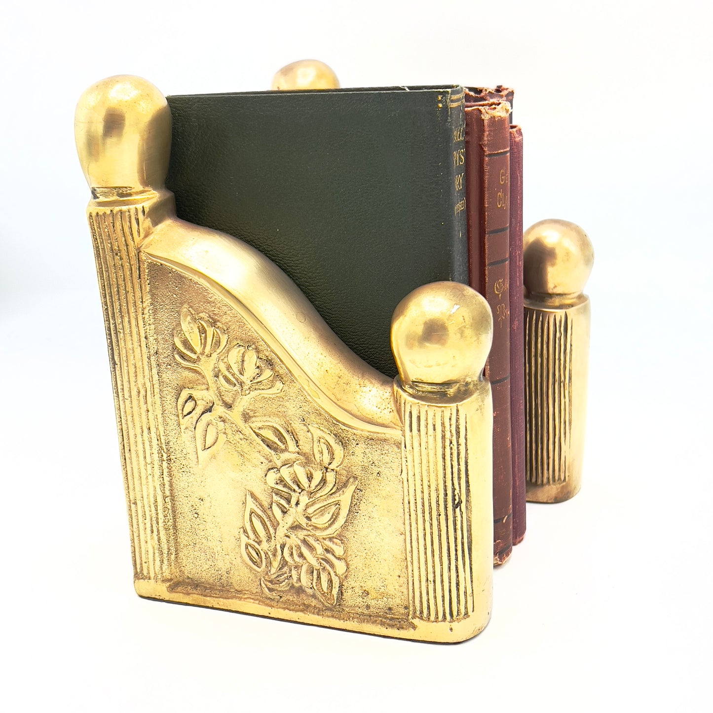 Art Nouveau Brass Bookends
