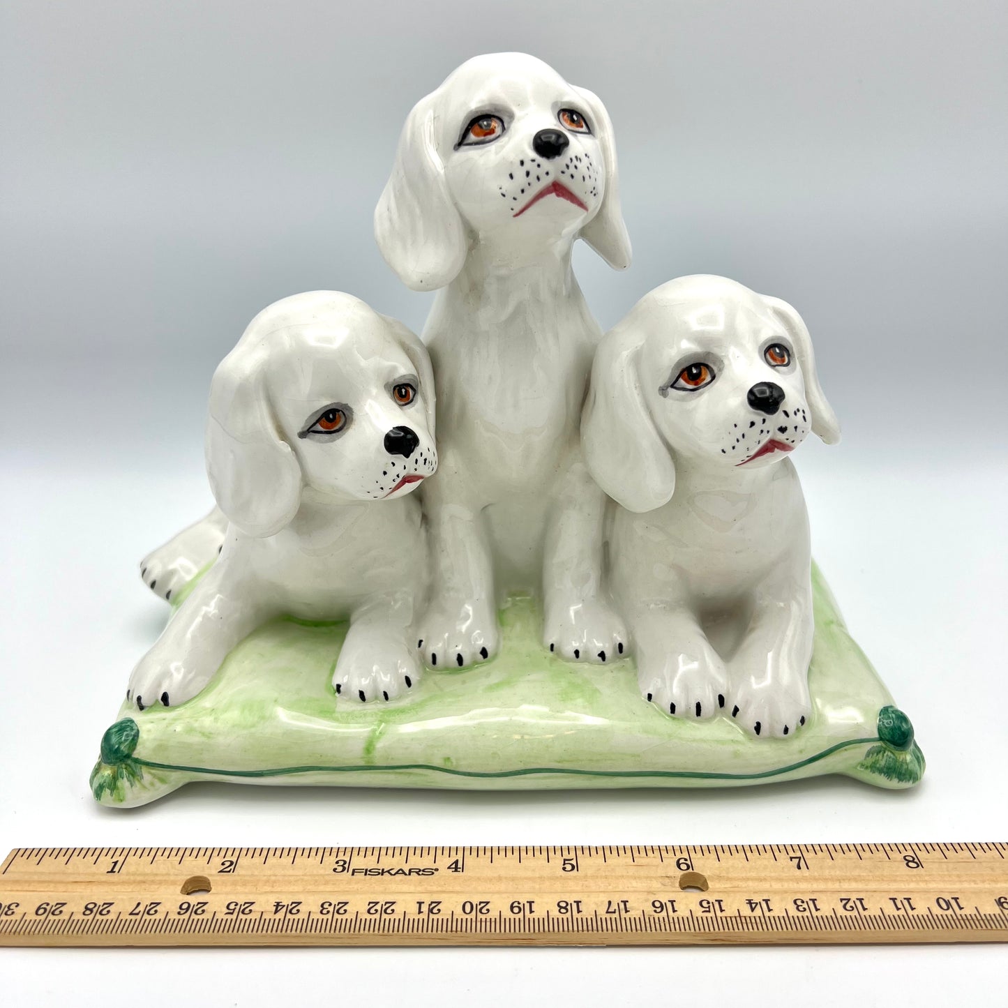 Vintage Midcentury Italian Puppy Dog Porcelain Sculpture Late 1940’s
