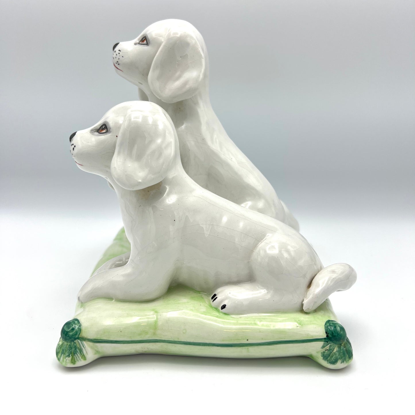 Vintage Midcentury Italian Puppy Dog Porcelain Sculpture Late 1940’s