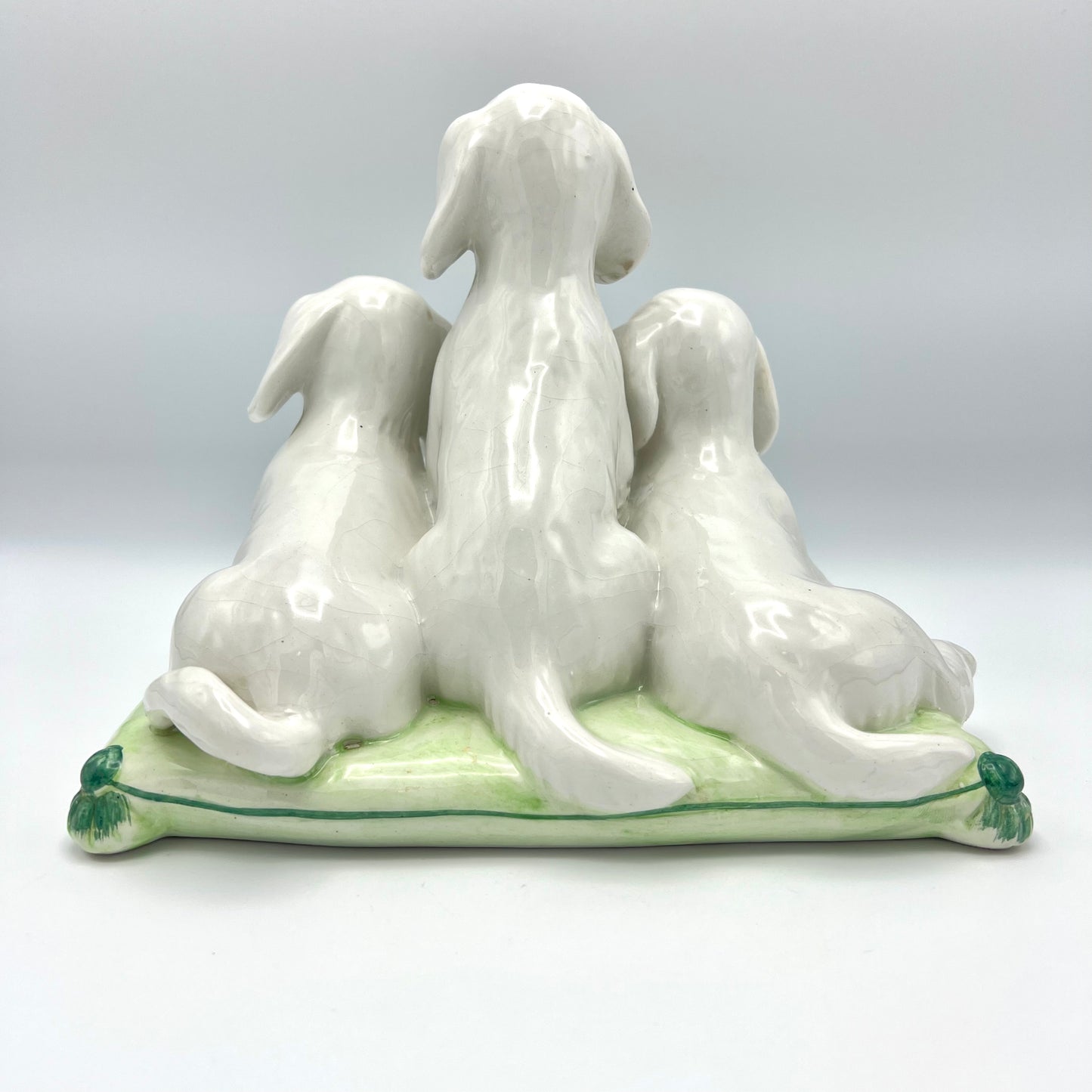 Vintage Midcentury Italian Puppy Dog Porcelain Sculpture Late 1940’s