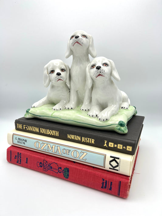 Vintage Midcentury Italian Puppy Dog Porcelain Sculpture Late 1940’s