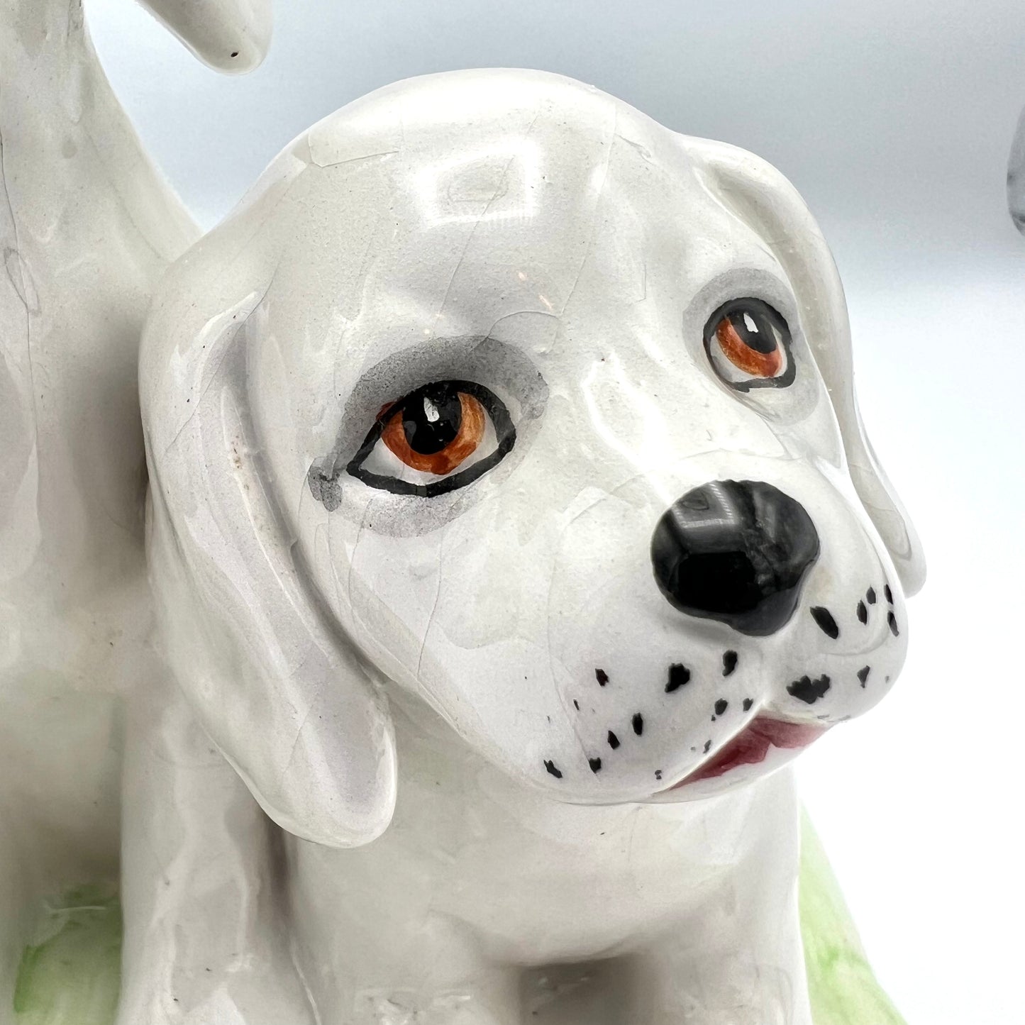 Vintage Midcentury Italian Puppy Dog Porcelain Sculpture Late 1940’s