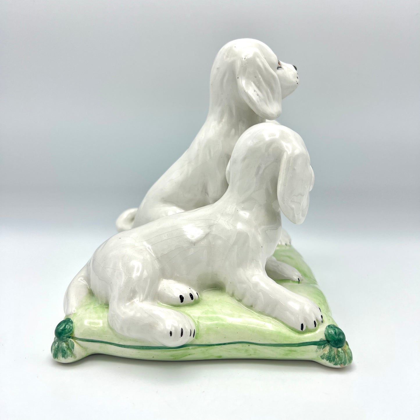 Vintage Midcentury Italian Puppy Dog Porcelain Sculpture Late 1940’s