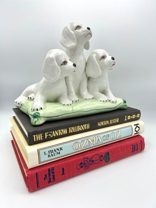 Vintage Midcentury Italian Puppy Dog Porcelain Sculpture Late 1940’s