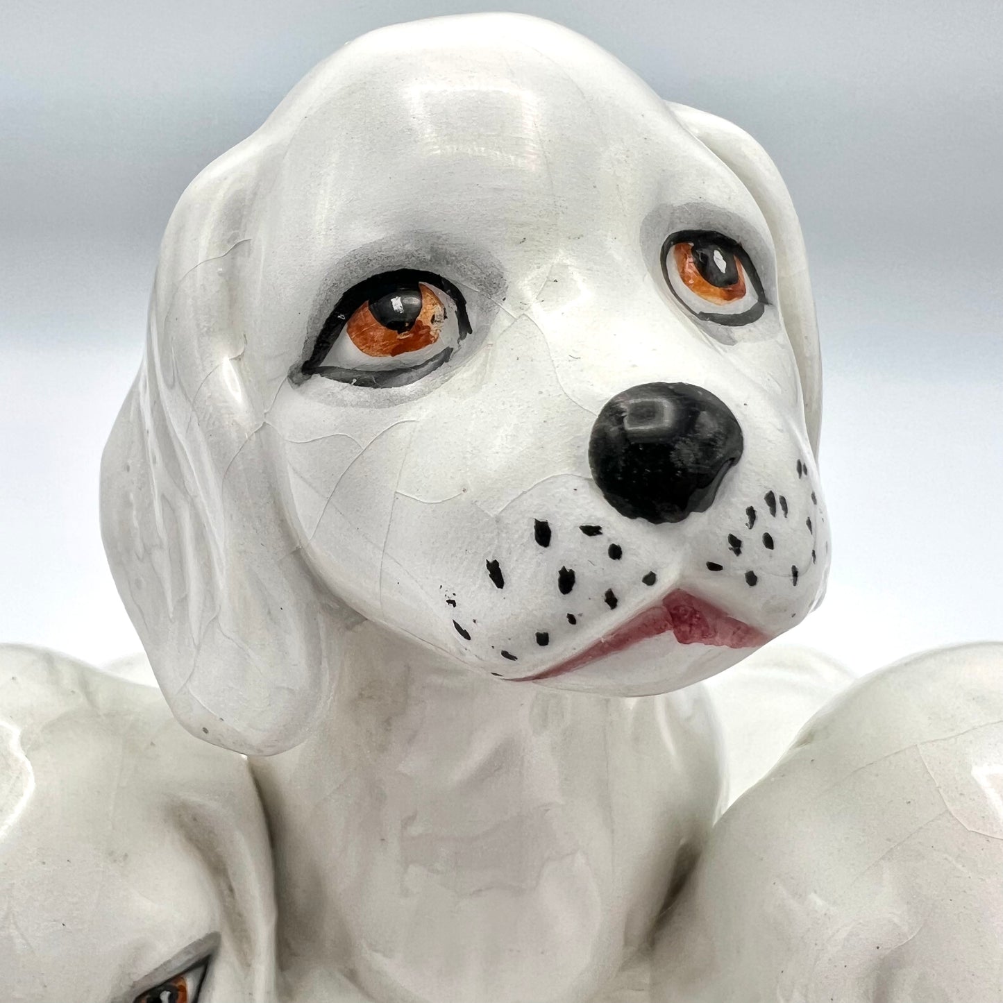 Vintage Midcentury Italian Puppy Dog Porcelain Sculpture Late 1940’s