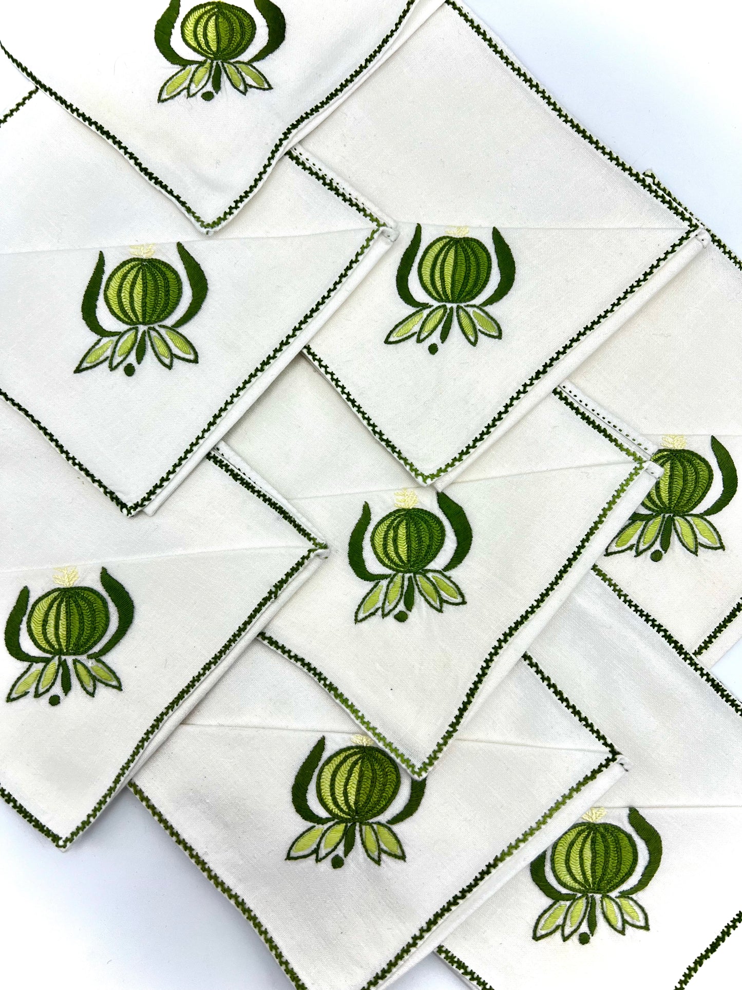 Vintage Hand-Embroidered Napkin Set of 8