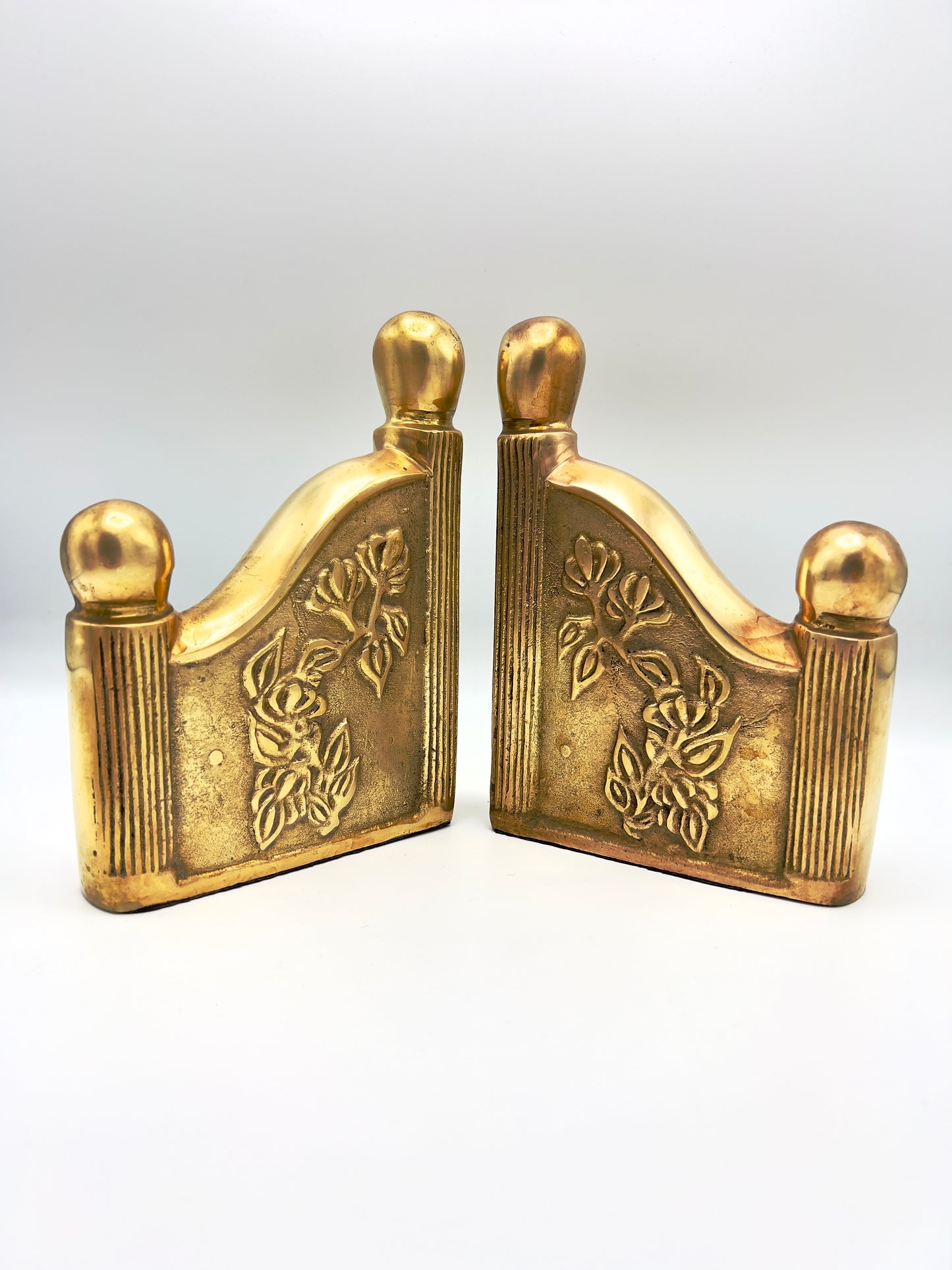 Art Nouveau Brass Bookends