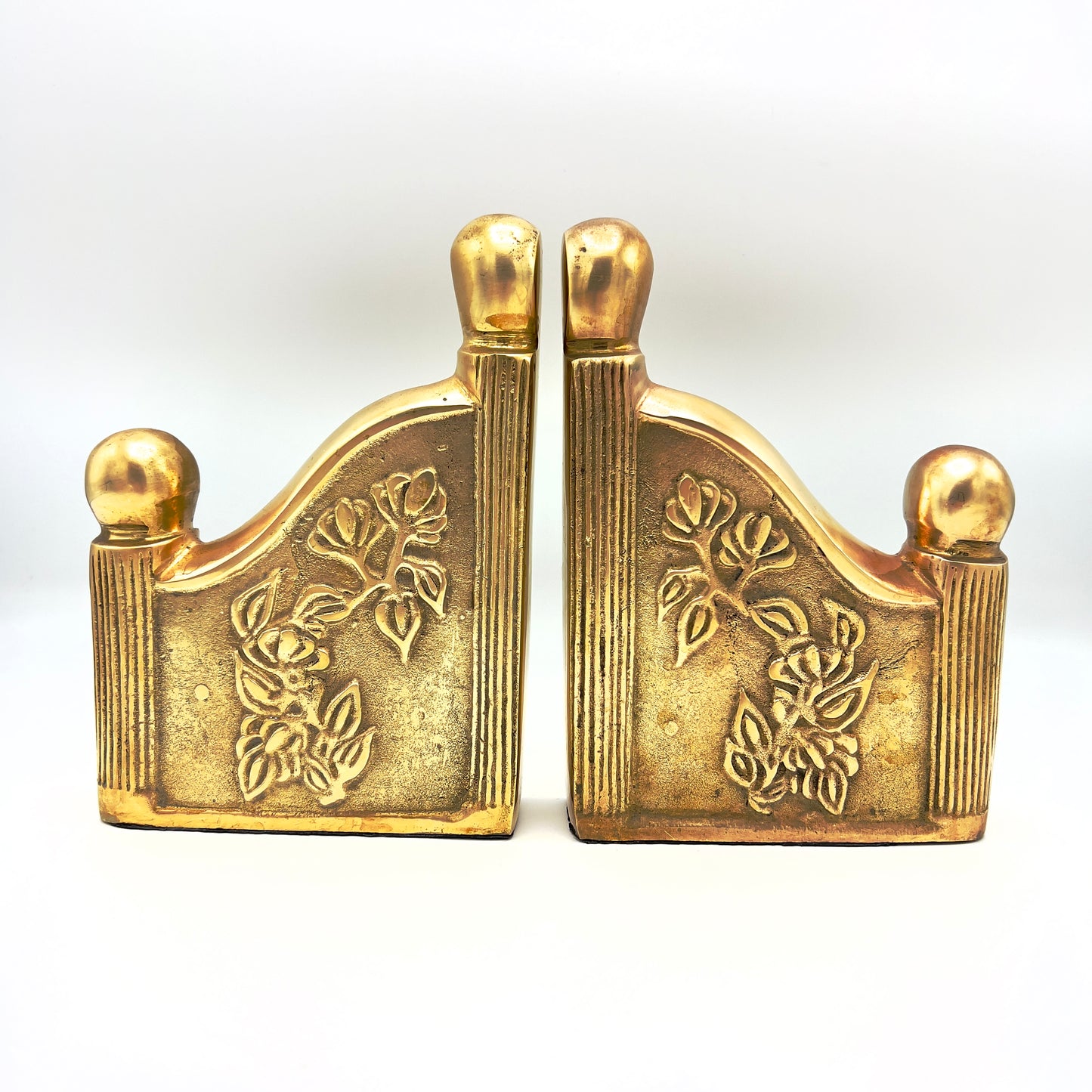 Art Nouveau Brass Bookends