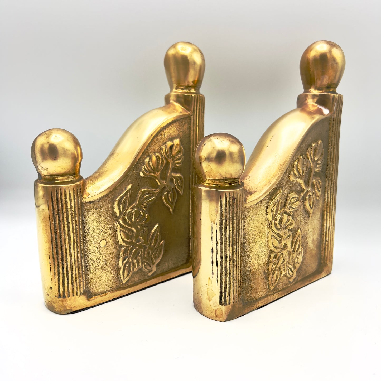 Art Nouveau Brass Bookends