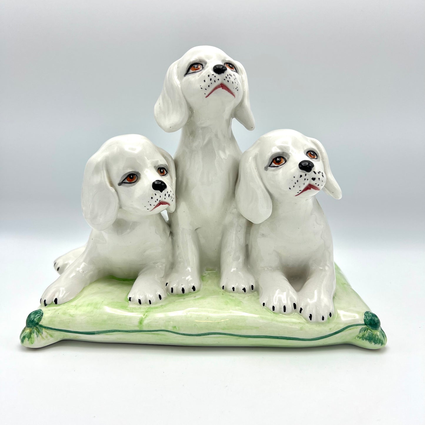 Vintage Midcentury Italian Puppy Dog Porcelain Sculpture Late 1940’s